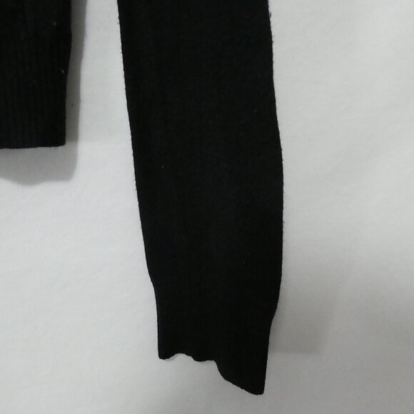 CAFEBRAND - Limited Edition | small | Solid Black Zip-Up Hooded Knit Sweater - Picture 10 of 16